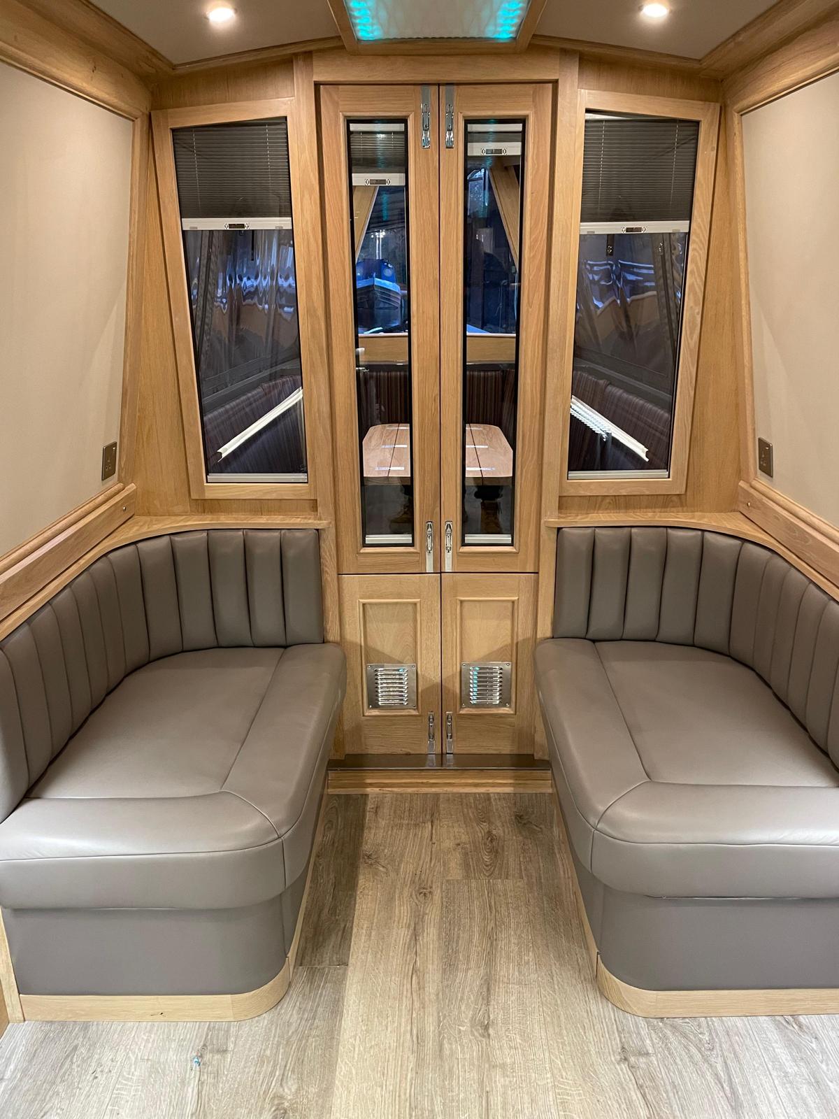 Narrowboat Saloon Seating and Interior Joinery by Midway Boats Group.