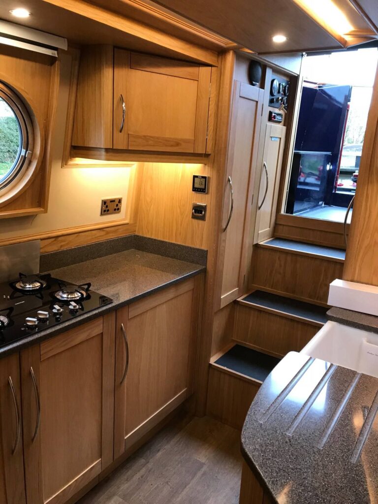 Narrowboat Galley Fit-Out and Storage by Midway Boats Group.