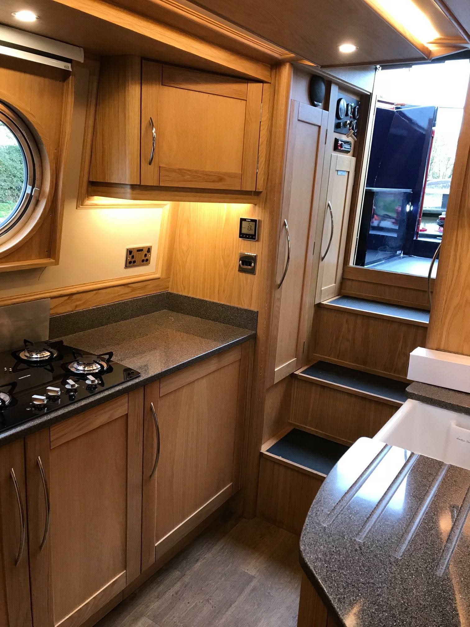 Narrowboat Galley Fit-Out and Storage by Midway Boats Group.