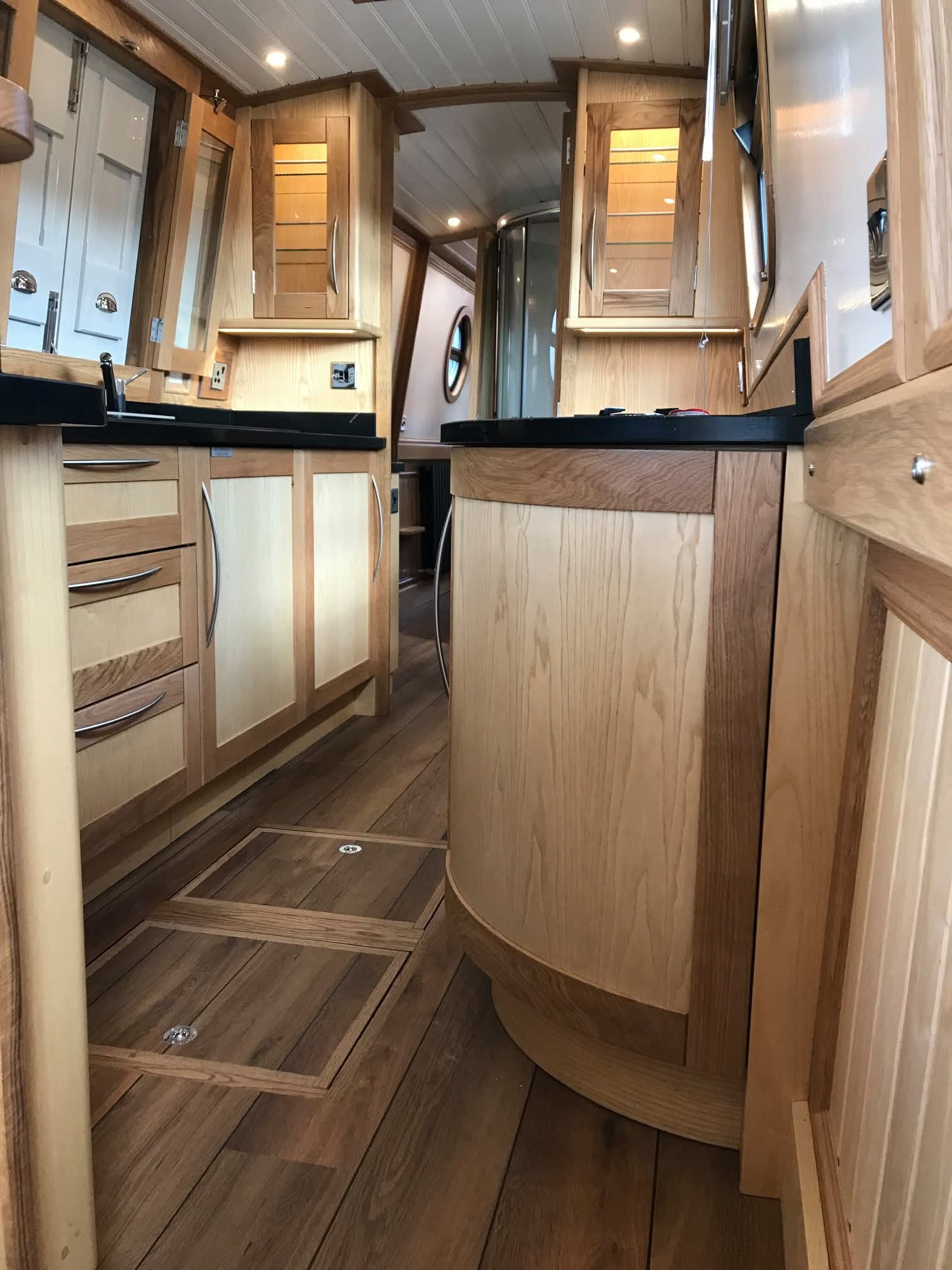 Narrowboat Galley Fit-Out and Storage by Midway Boats Group.