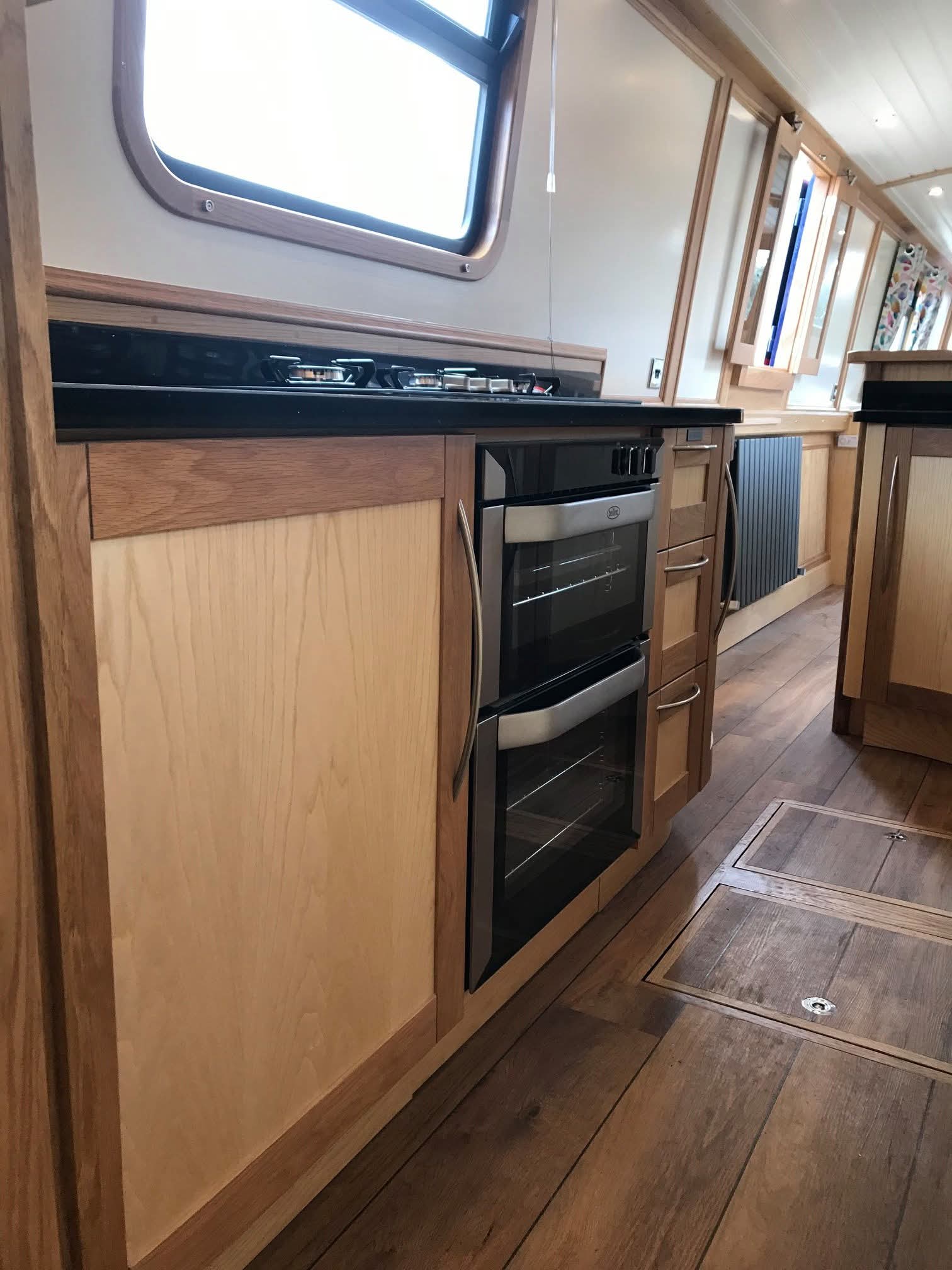 Narrowboat Galley Fit-Out and Storage by Midway Boats Group.
