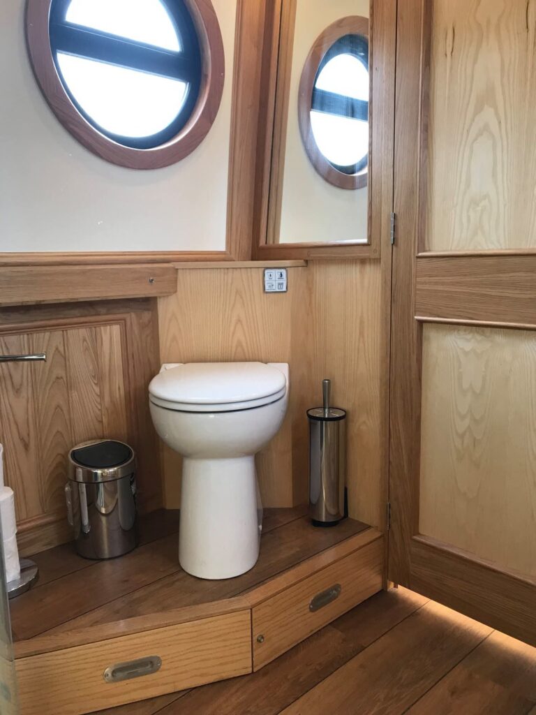 Narrowboat Bathroom Vanity and Interior Finish by Midway Boats Group.