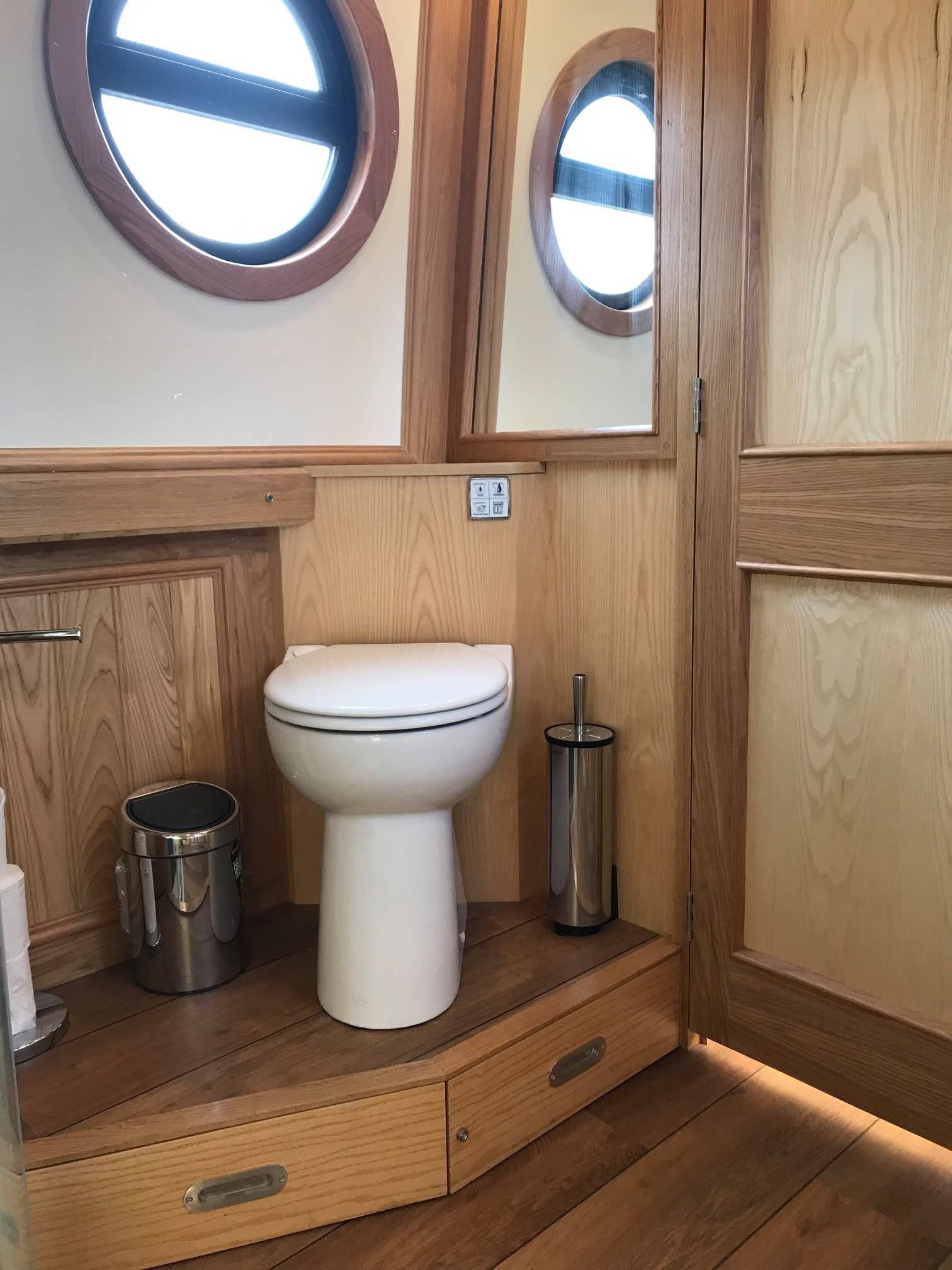 Narrowboat Bathroom Vanity and Interior Finish by Midway Boats Group.