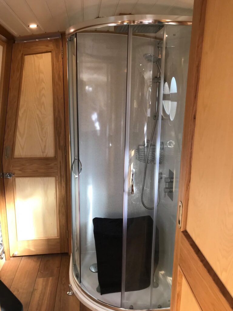 Canal Boat Shower and Bathroom Refurbishment Detail by Midway Boats Group.