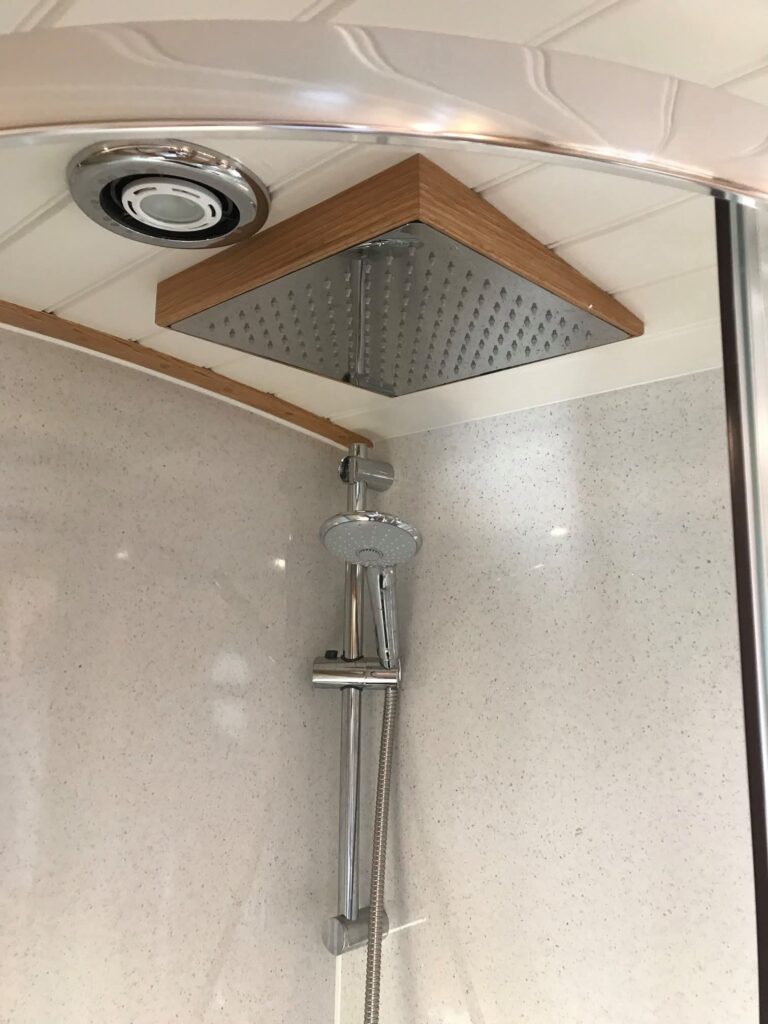 Canal Boat Shower and Bathroom Refurbishment Detail by Midway Boats Group.