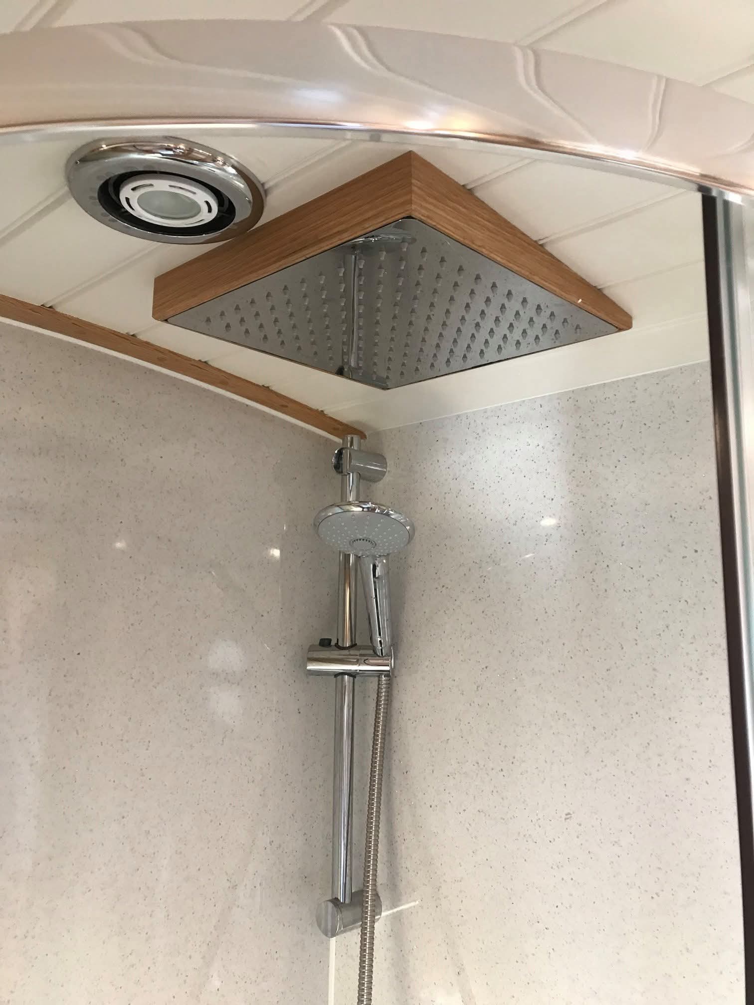 Canal Boat Shower and Bathroom Refurbishment Detail by Midway Boats Group.