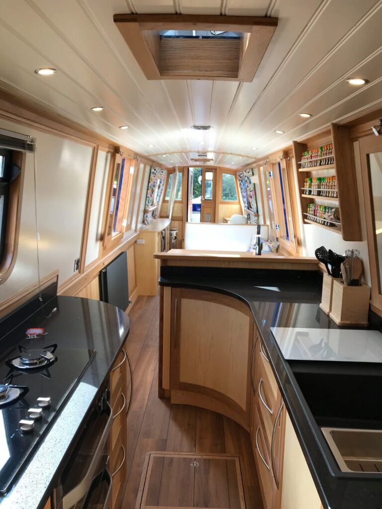 Narrowboat Galley Fit-Out and Storage by Midway Boats Group.