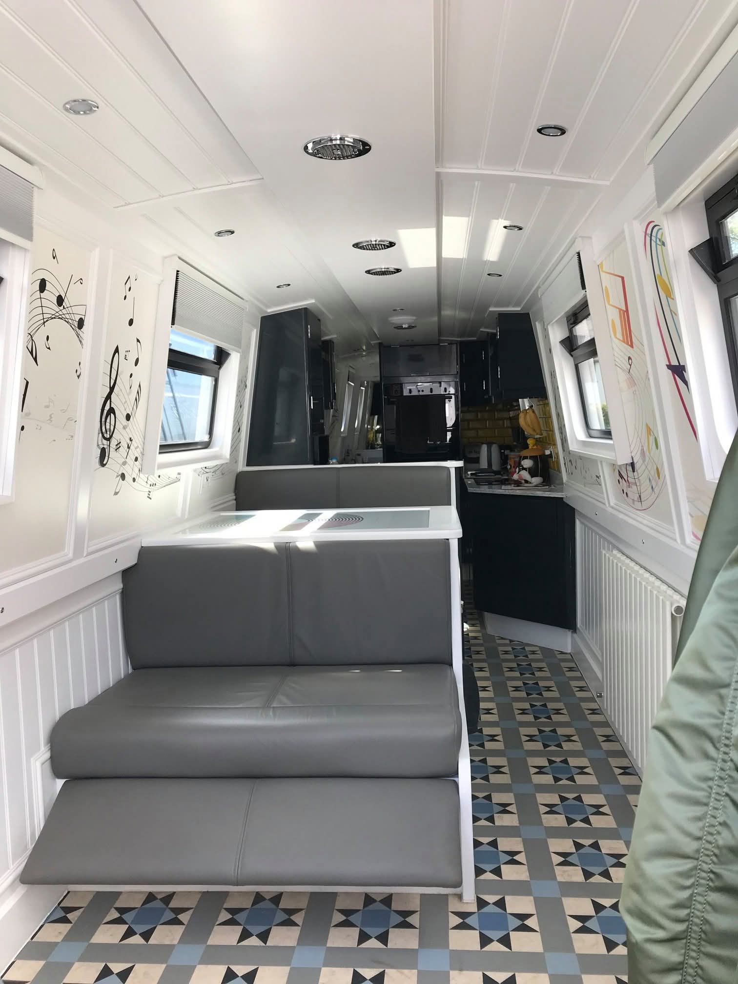 Narrowboat Saloon Seating and Interior Joinery by Midway Boats Group.