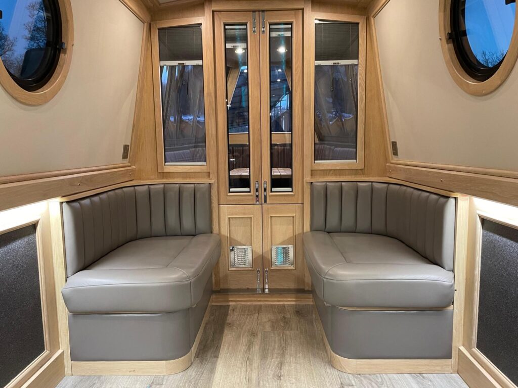 Narrowboat Saloon Seating and Interior Joinery by Midway Boats Group.