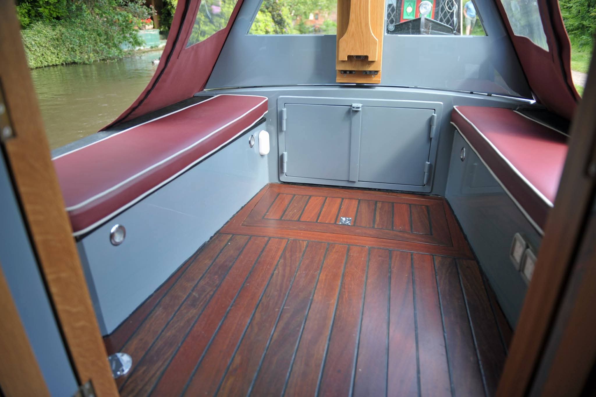 Narrowboat Saloon Seating and Interior Joinery by Midway Boats Group.