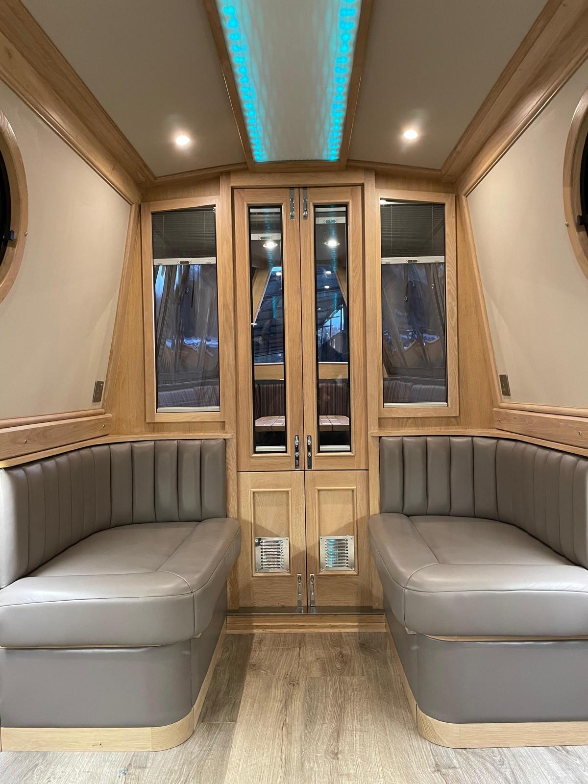 Narrowboat Saloon Seating and Interior Joinery by Midway Boats Group.