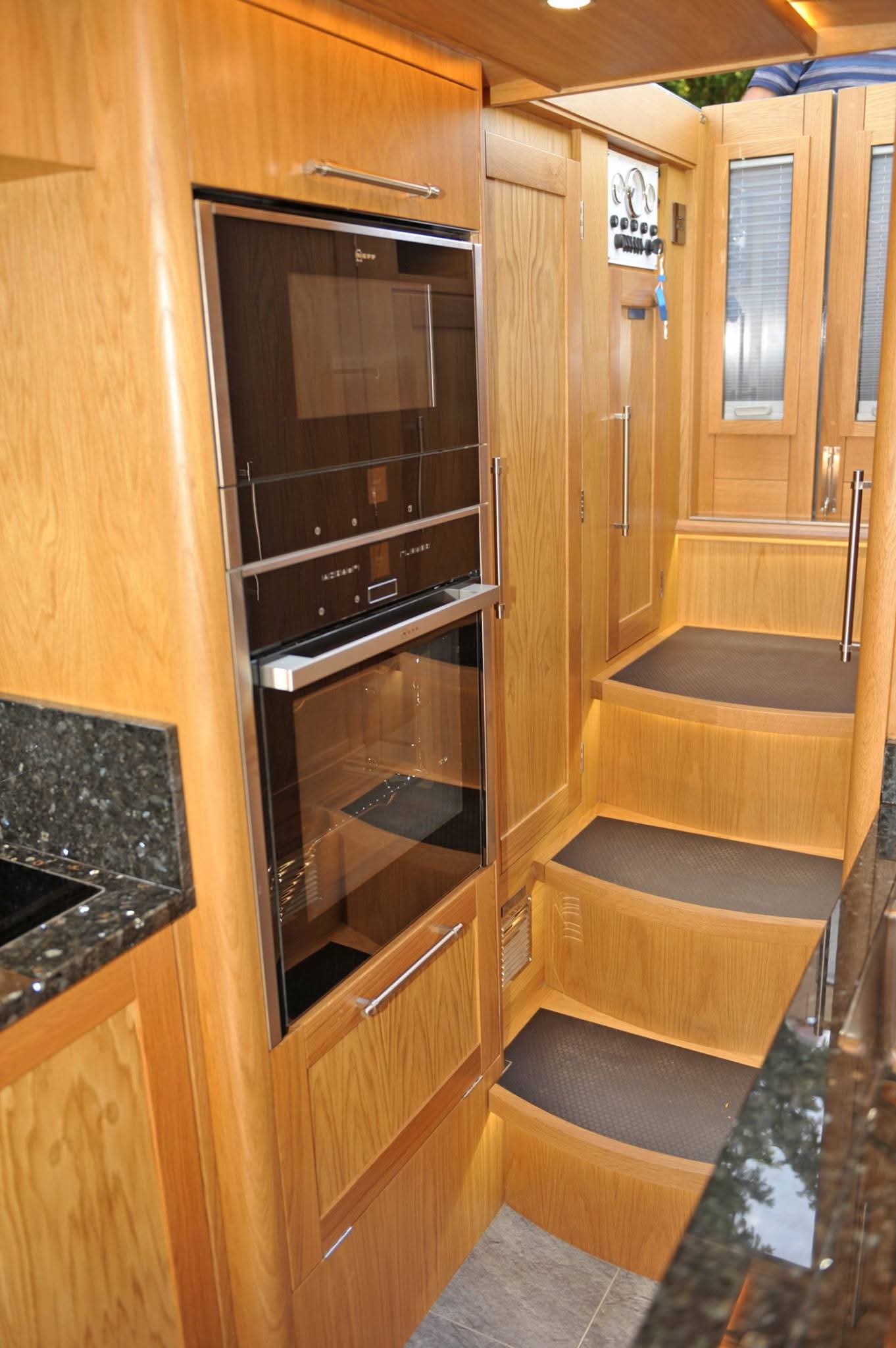 Bespoke Canal Boat Interior Woodwork Detail by Midway Boats Group.