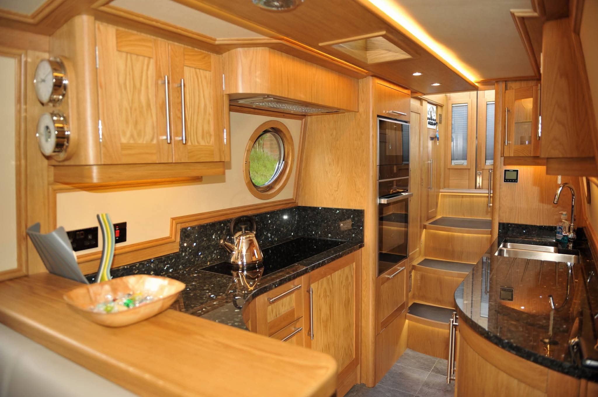 Narrowboat Galley Fit-Out and Storage by Midway Boats Group.