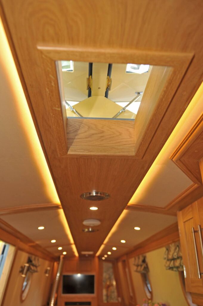 Bespoke Canal Boat Interior Woodwork Detail by Midway Boats Group.