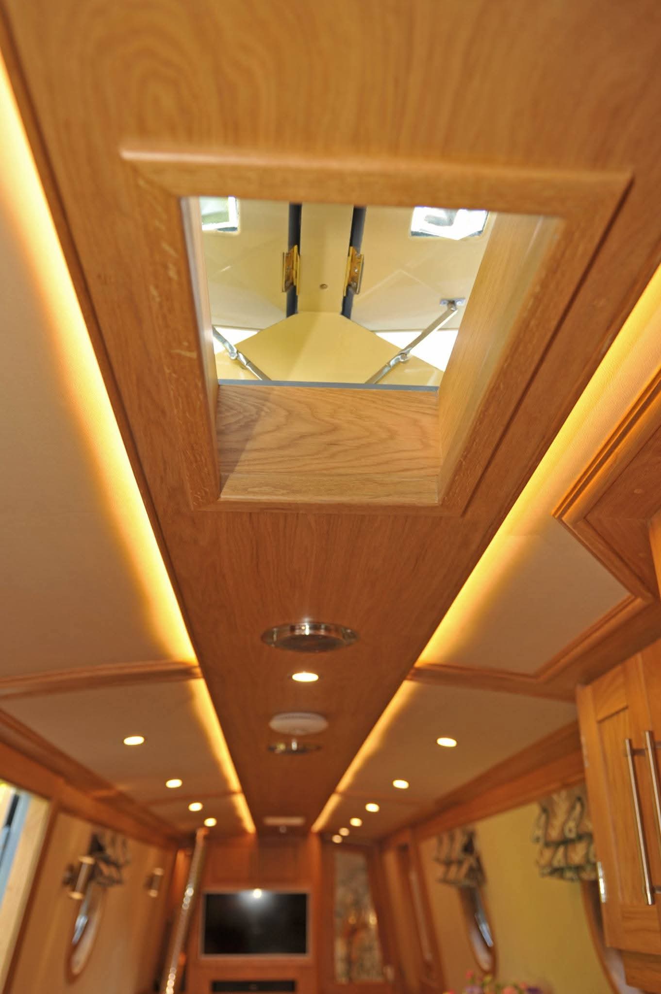 Bespoke Canal Boat Interior Woodwork Detail by Midway Boats Group.