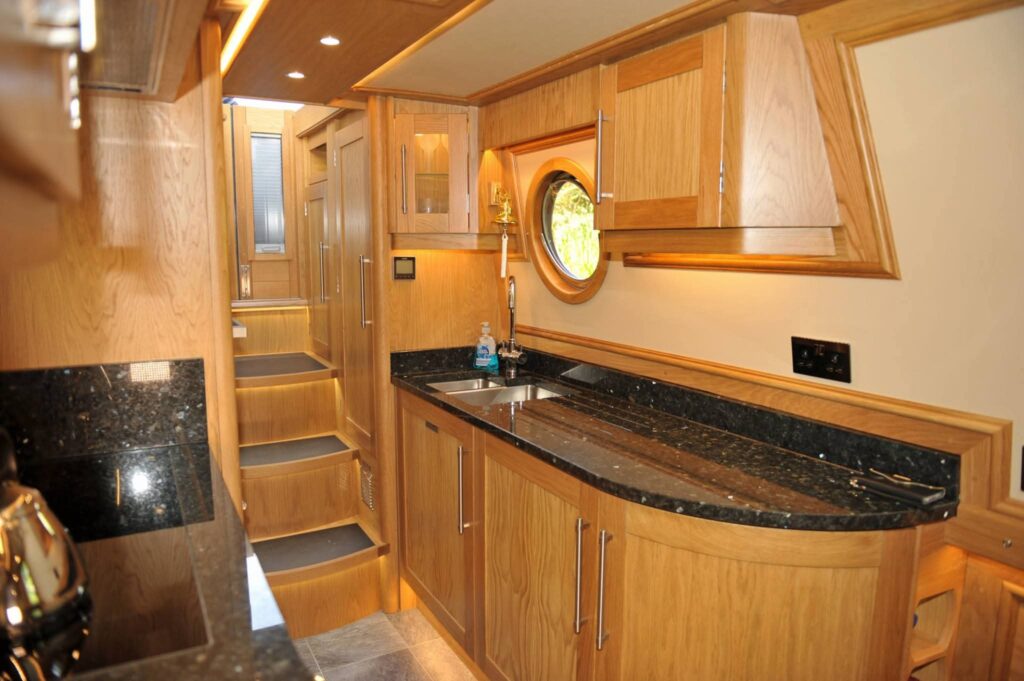 Narrowboat Galley Fit-Out and Storage by Midway Boats Group.