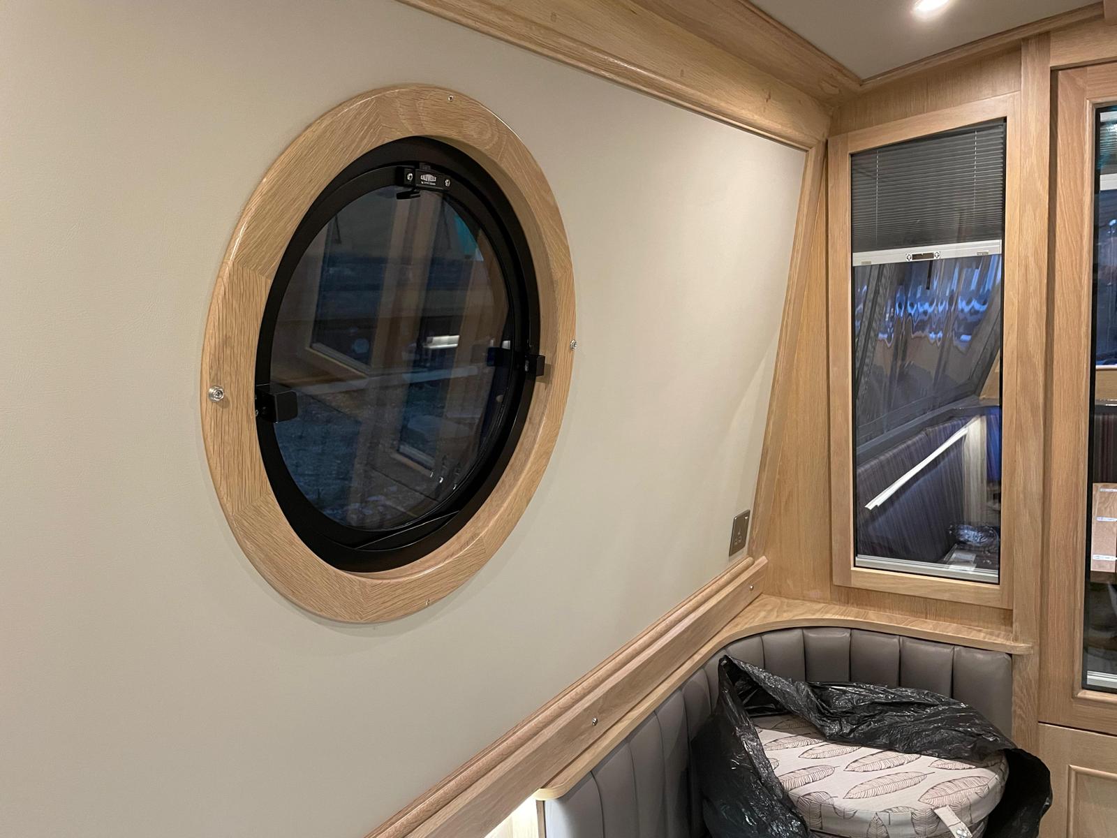 Bespoke Canal Boat Interior Woodwork Detail by Midway Boats Group.
