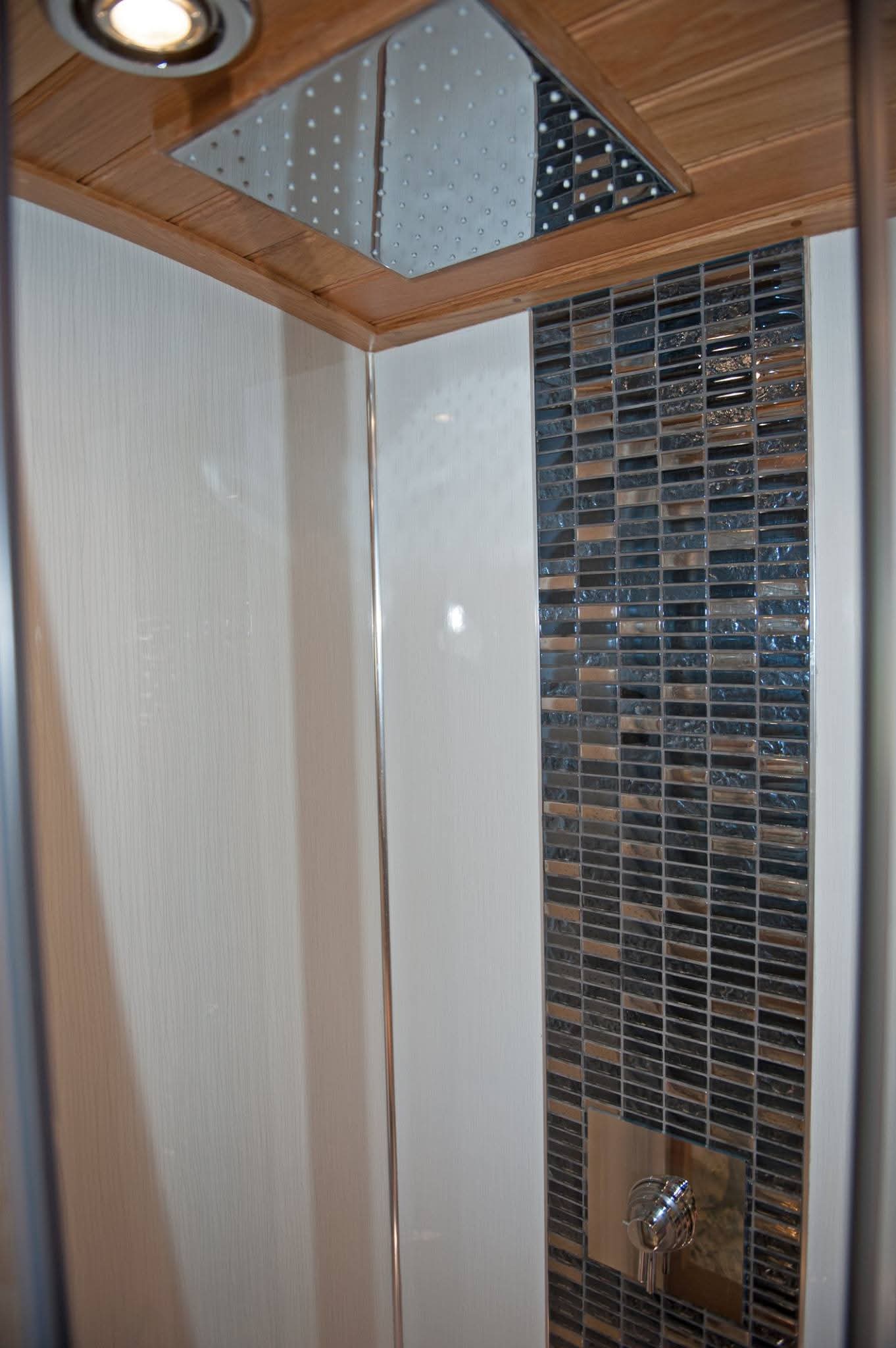 Canal Boat Shower and Bathroom Refurbishment Detail by Midway Boats Group.