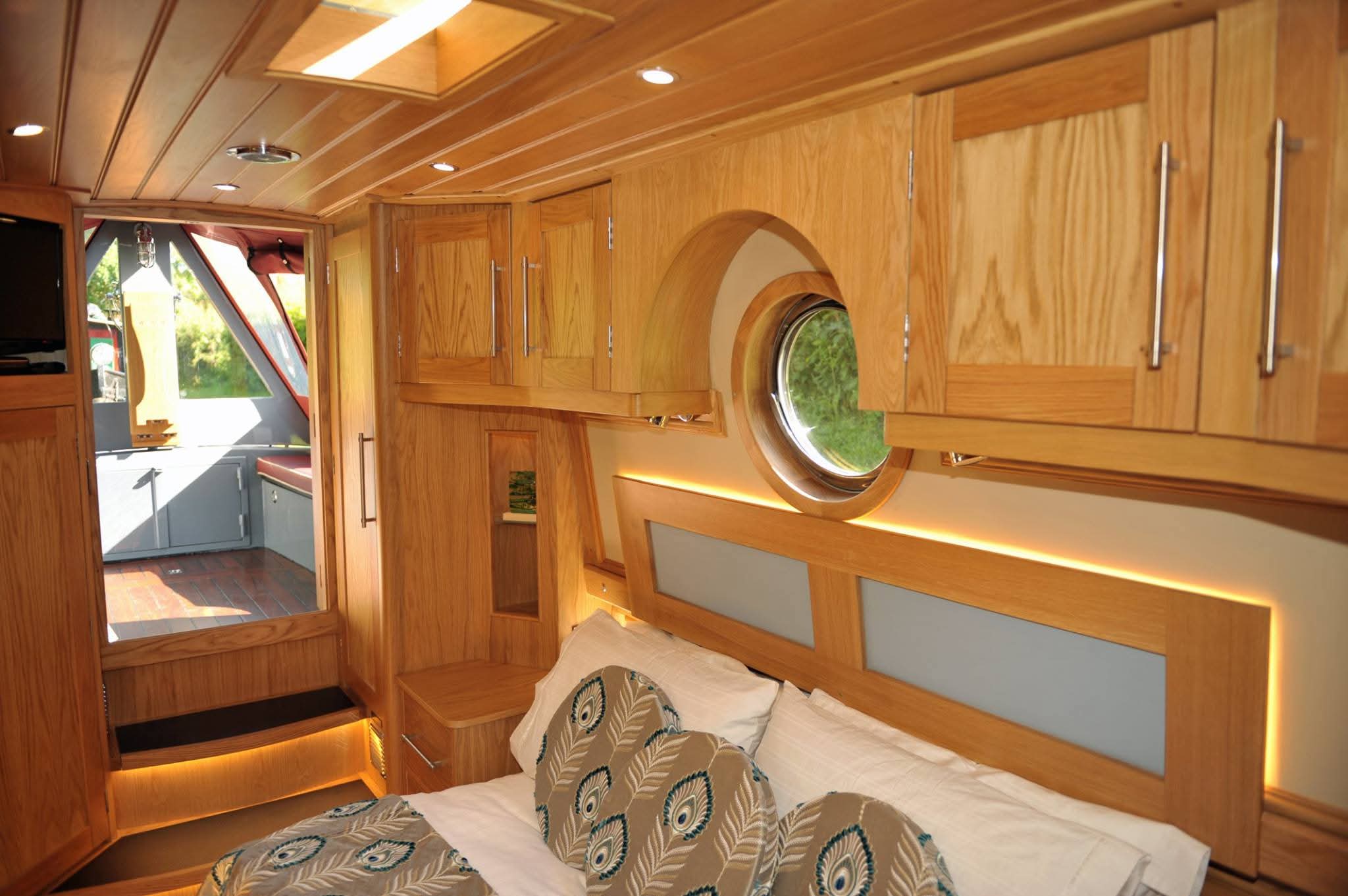 Narrowboat Saloon Seating and Interior Joinery by Midway Boats Group.