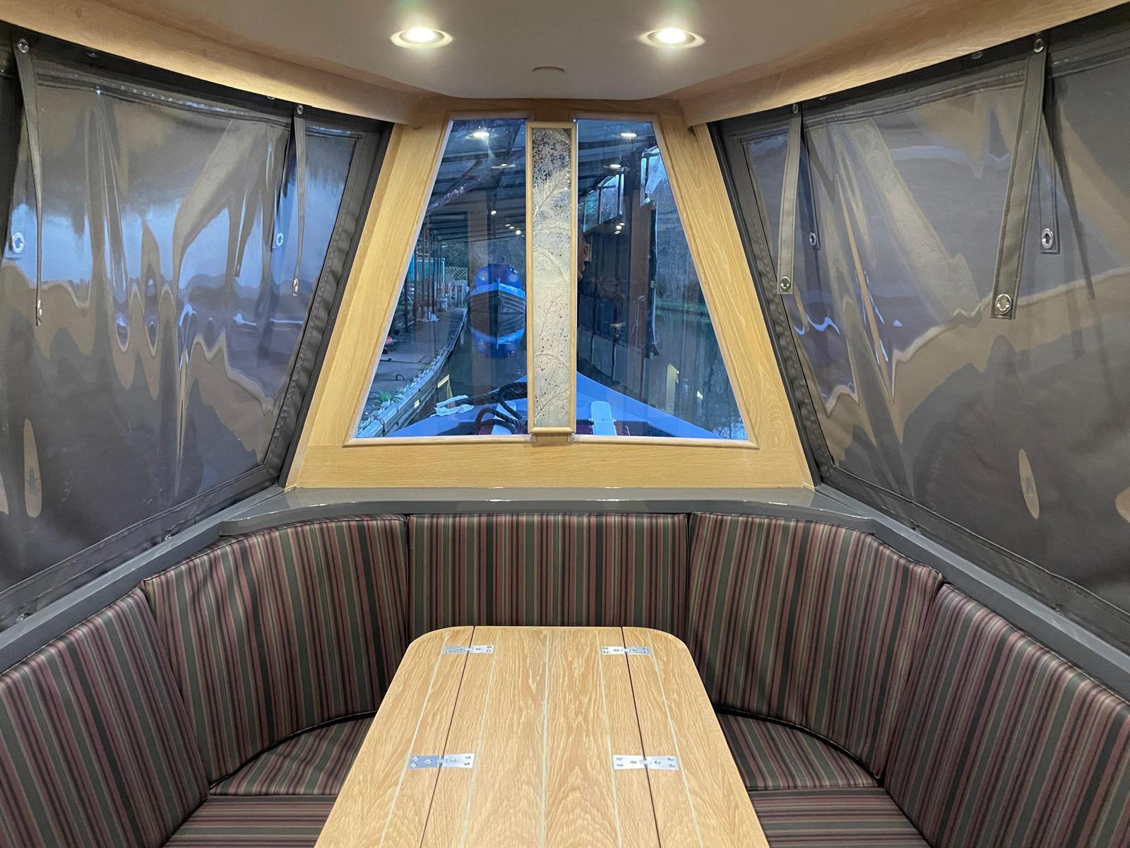 Narrowboat Saloon Seating and Interior Joinery by Midway Boats Group.