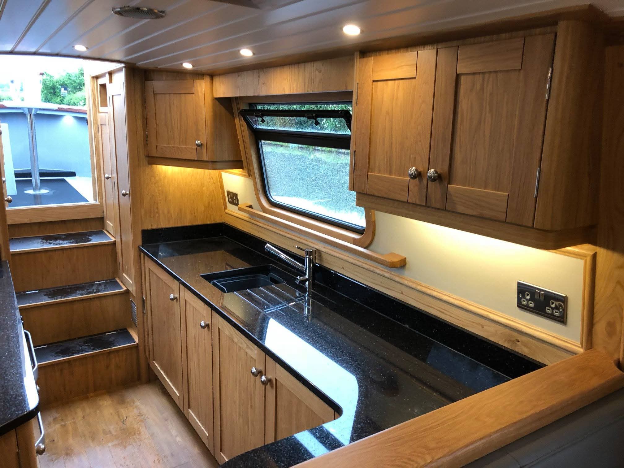 Narrowboat Galley Fit-Out and Storage by Midway Boats Group.