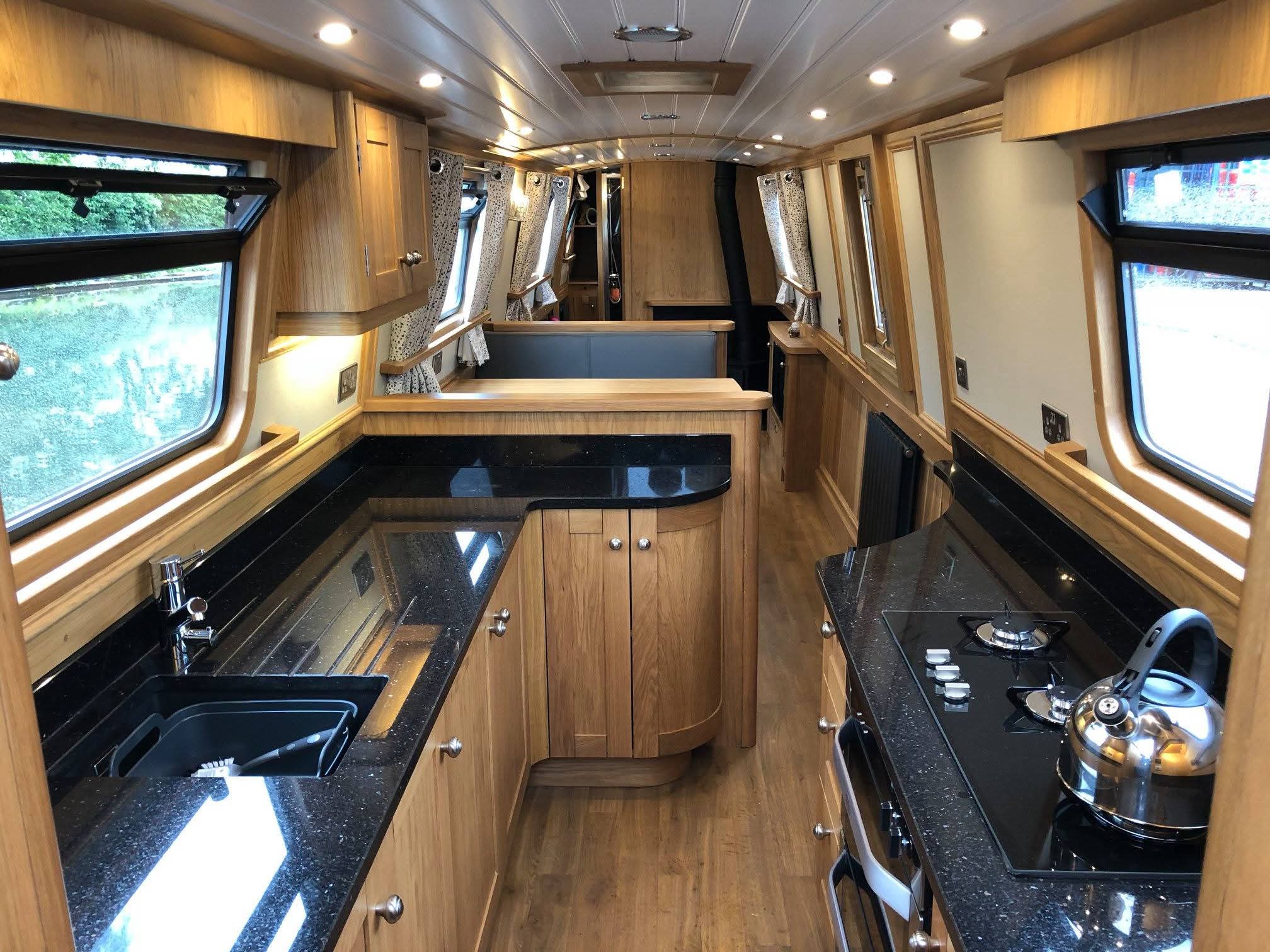 Narrowboat Galley Fit-Out and Storage by Midway Boats Group.