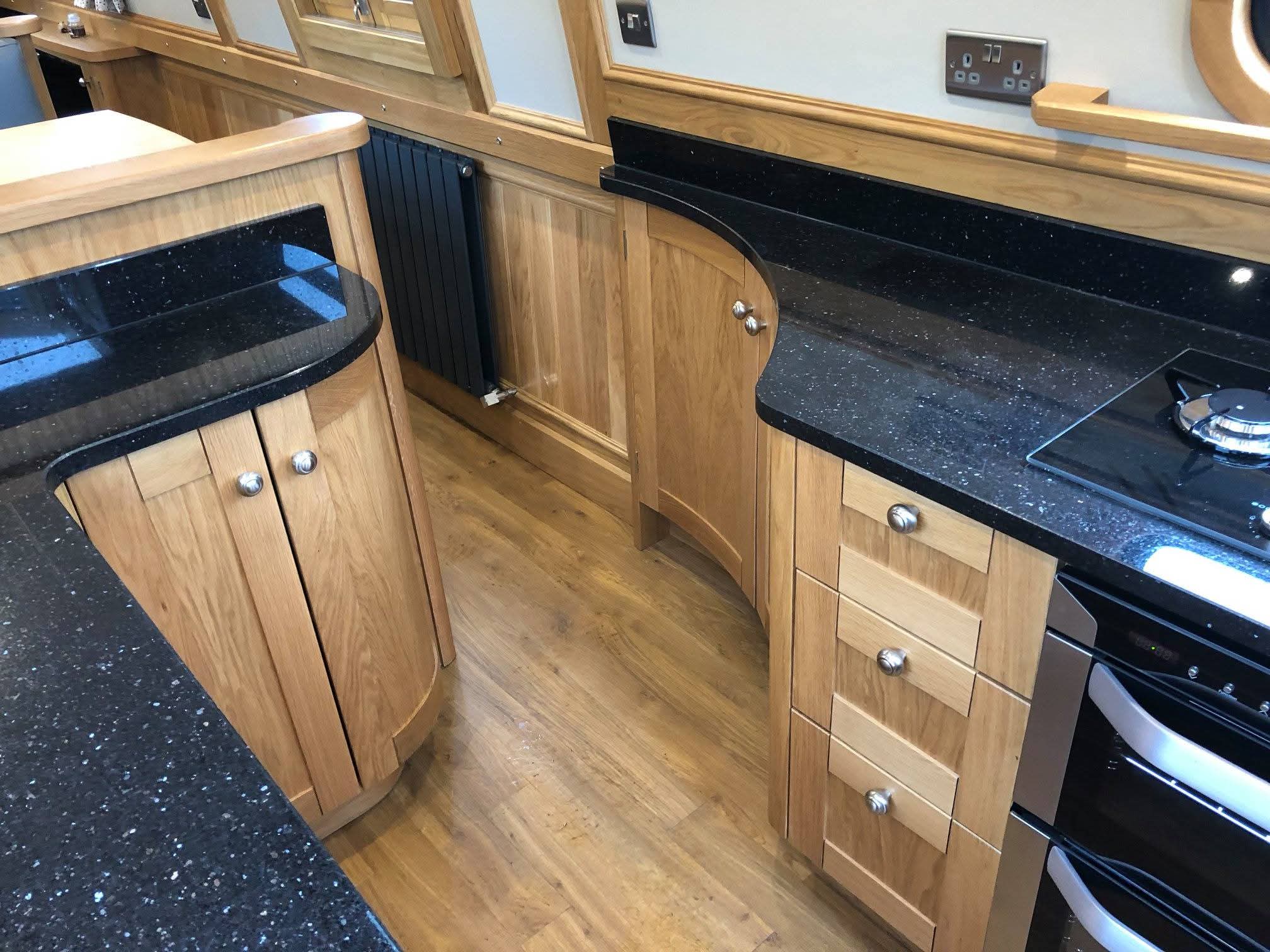 Narrowboat Galley Fit-Out and Storage by Midway Boats Group.