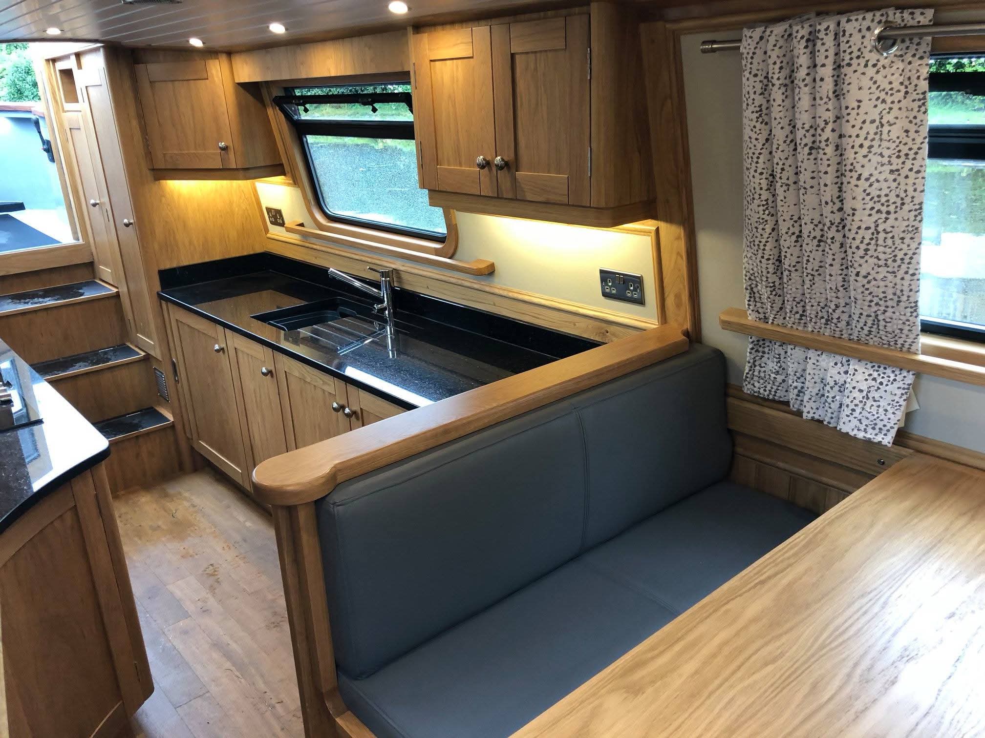 Narrowboat Galley Fit-Out and Storage by Midway Boats Group.