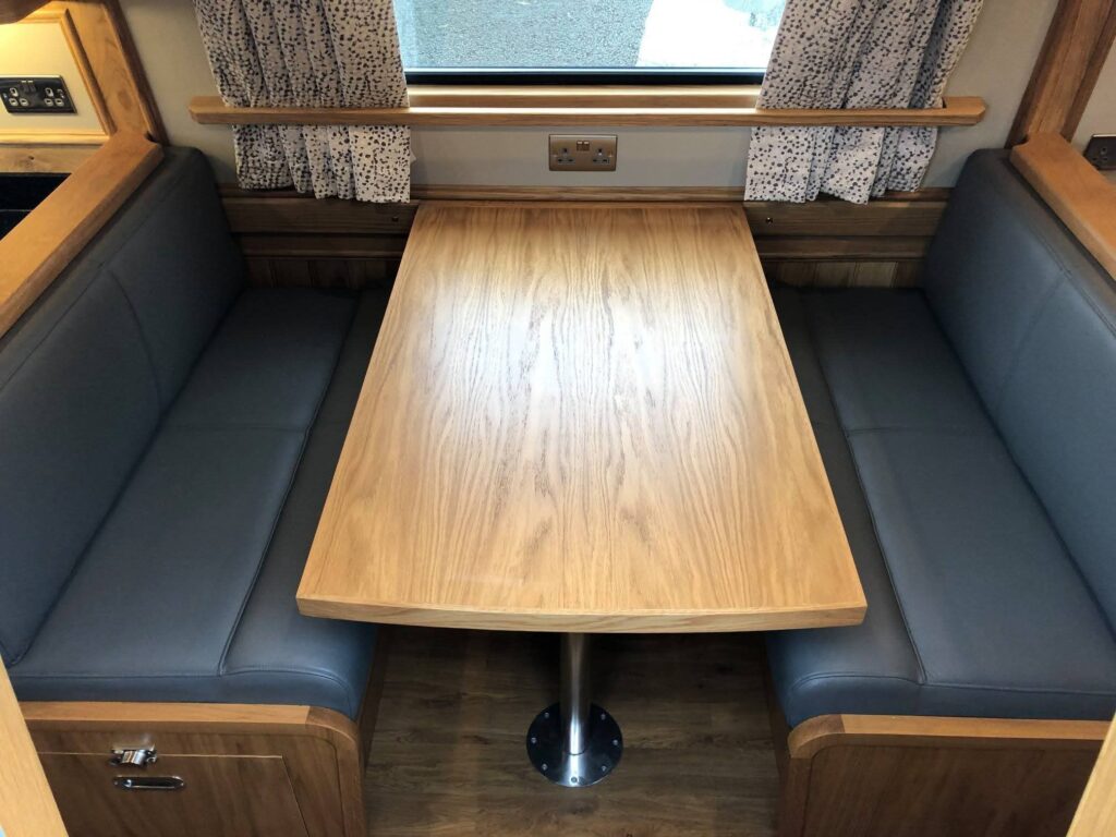 Narrowboat Saloon Seating and Interior Joinery by Midway Boats Group.