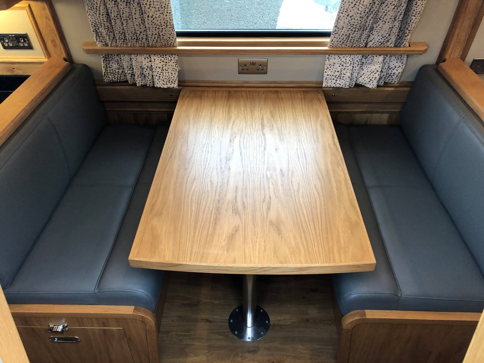 Narrowboat Saloon Seating and Interior Joinery by Midway Boats Group.