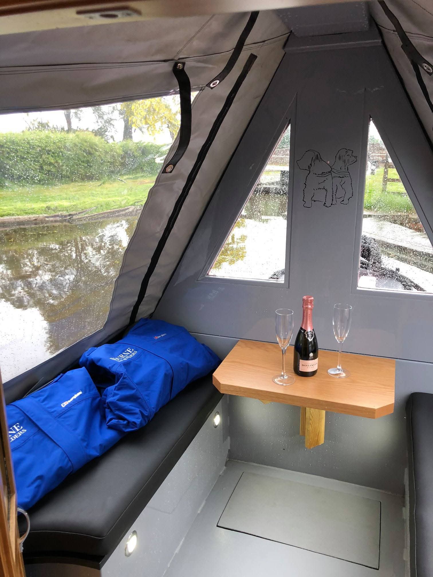 Narrowboat Saloon Seating and Interior Joinery by Midway Boats Group.
