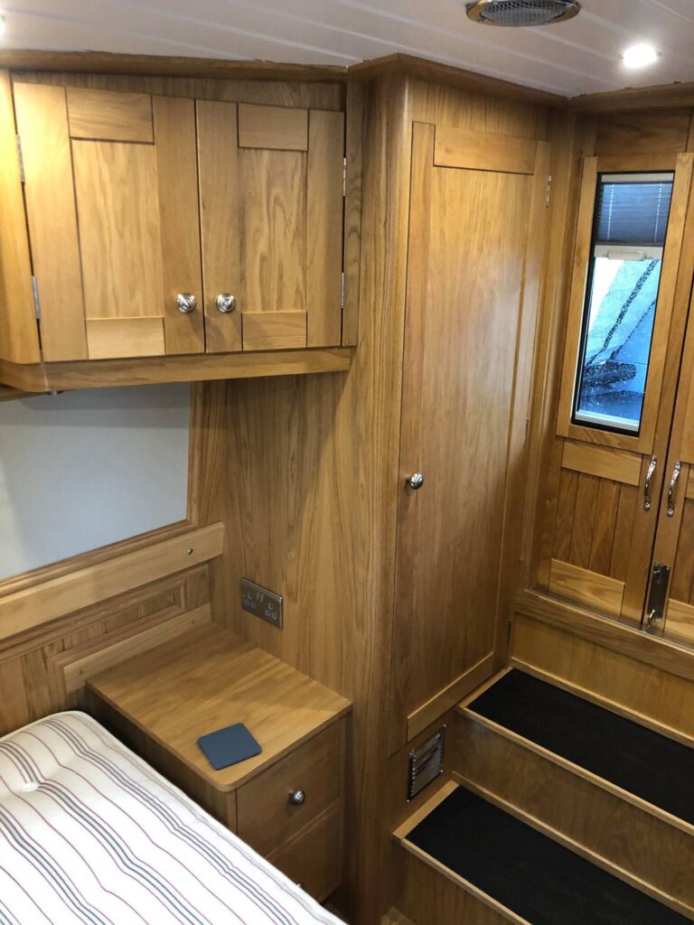 Narrowboat Bedroom Cabin and Joinery by Midway Boats Group.