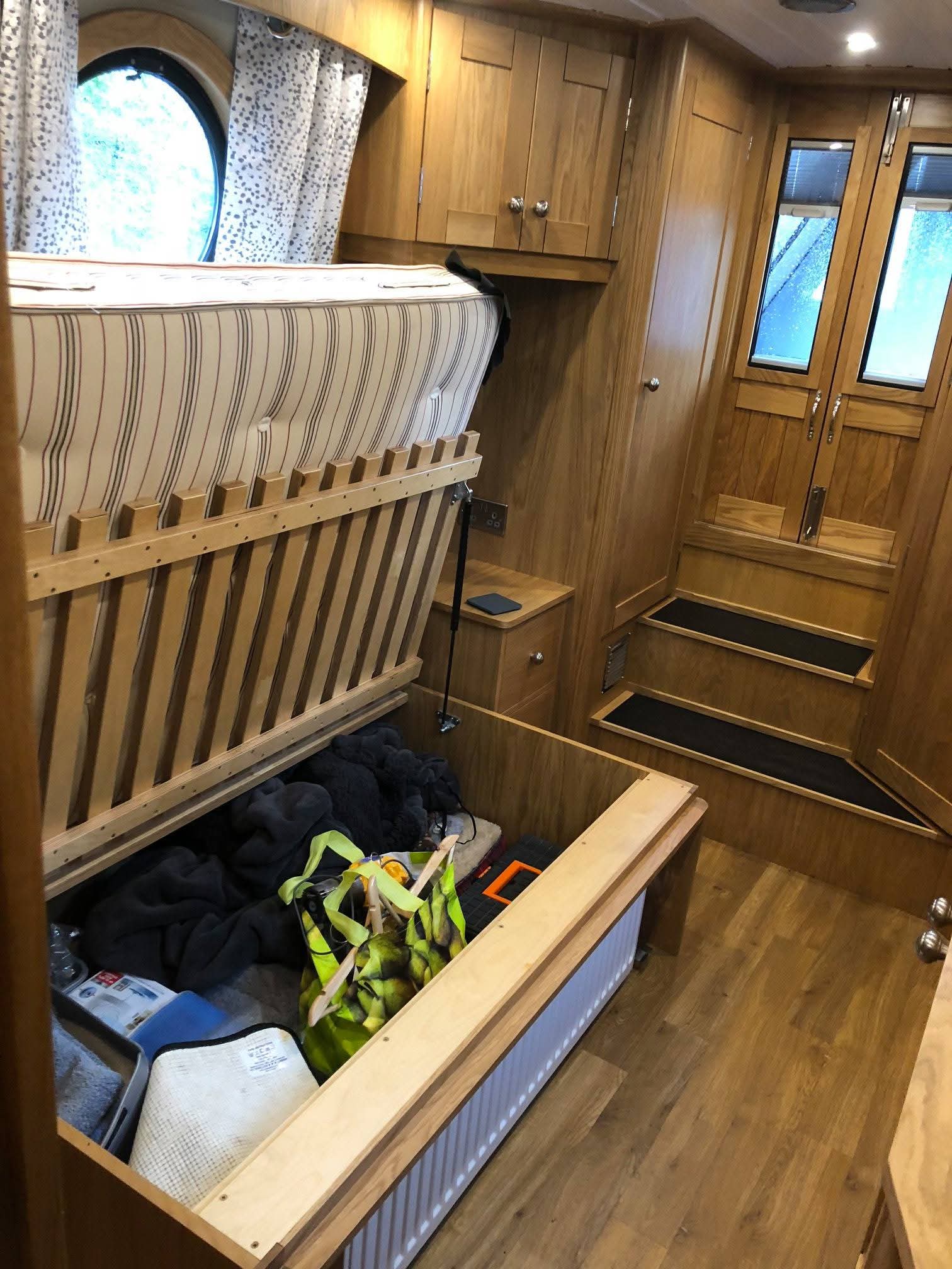 Bespoke Canal Boat Interior Woodwork Detail by Midway Boats Group.