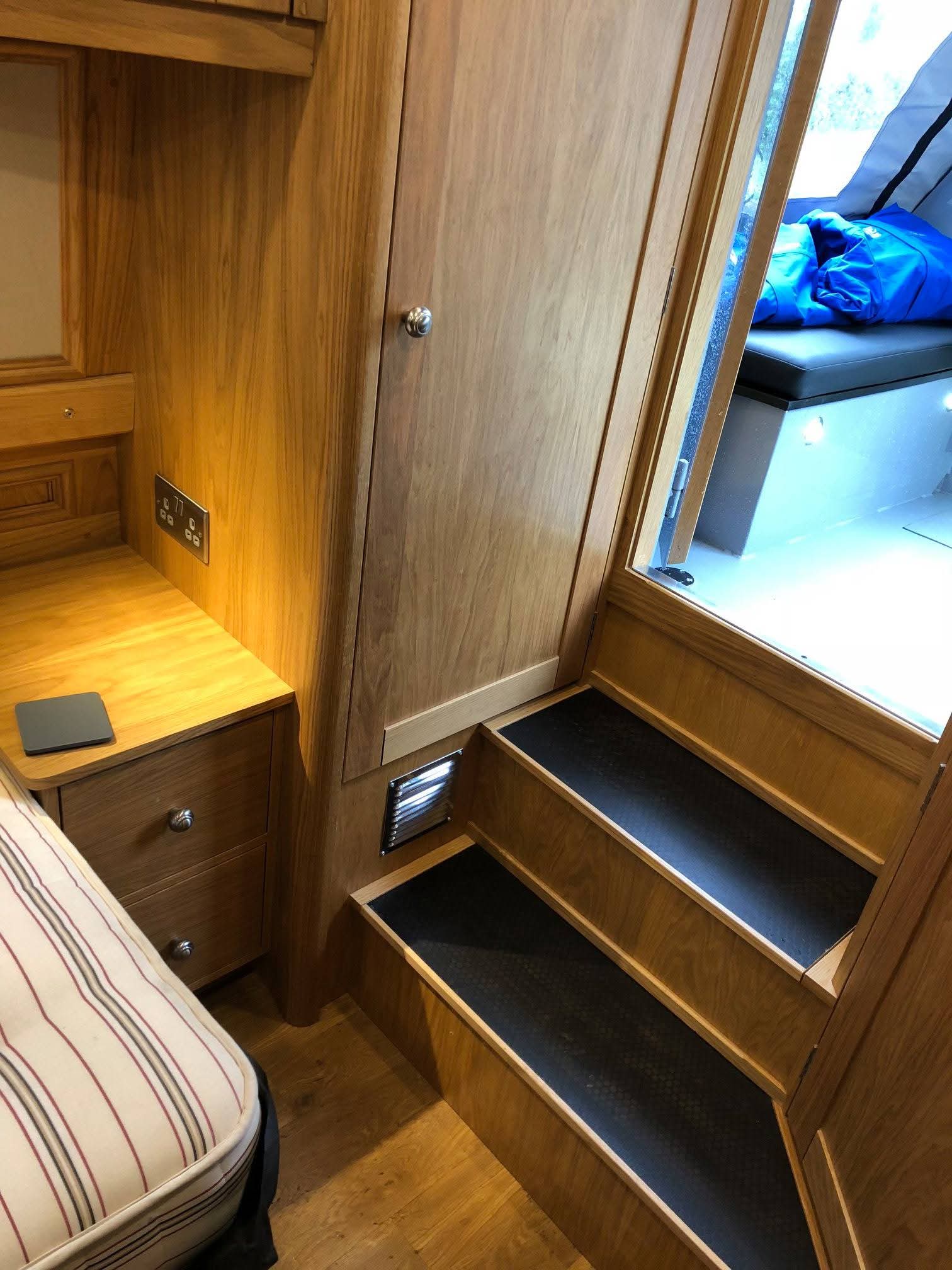 Bespoke Canal Boat Interior Woodwork Detail by Midway Boats Group.