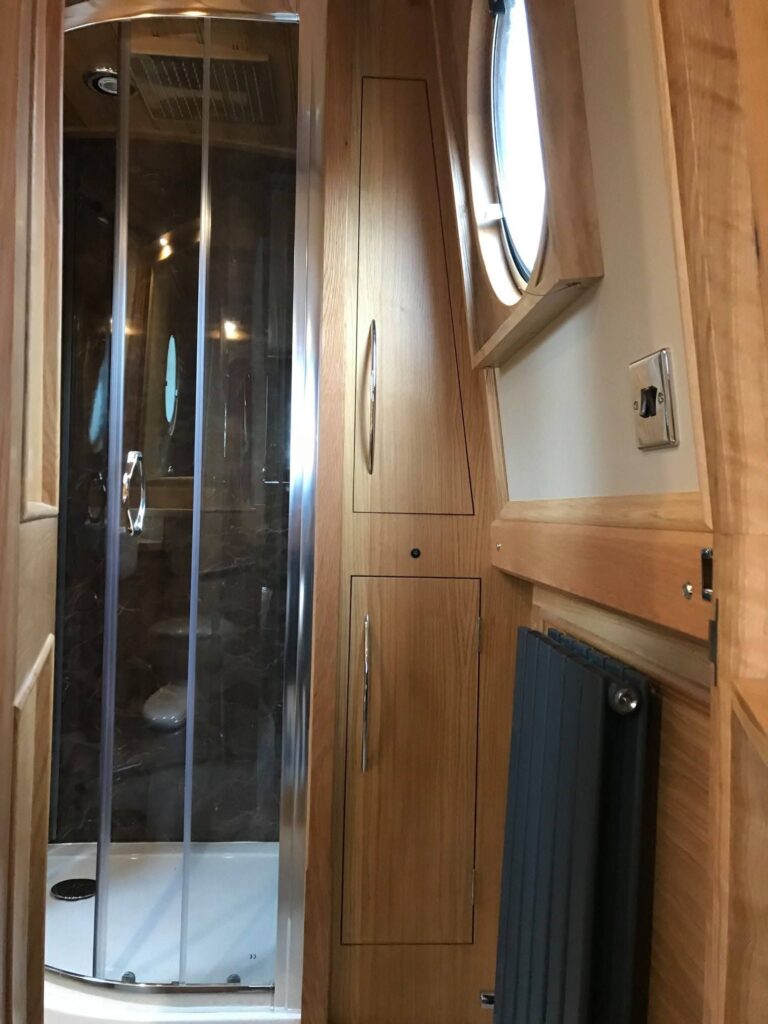 Canal Boat Shower and Bathroom Refurbishment Detail by Midway Boats Group.