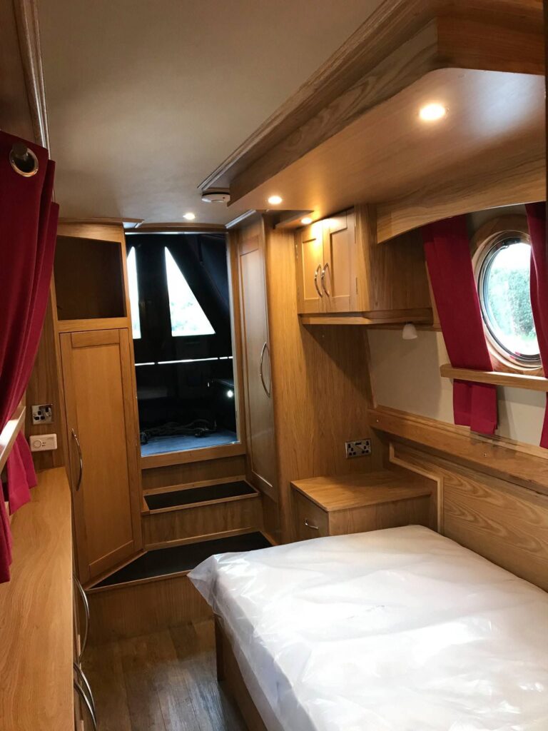 Narrowboat Bedroom Cabin and Joinery by Midway Boats Group.
