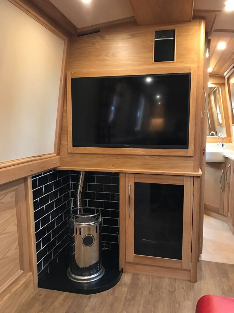 Narrowboat Saloon Seating and Interior Joinery by Midway Boats Group.