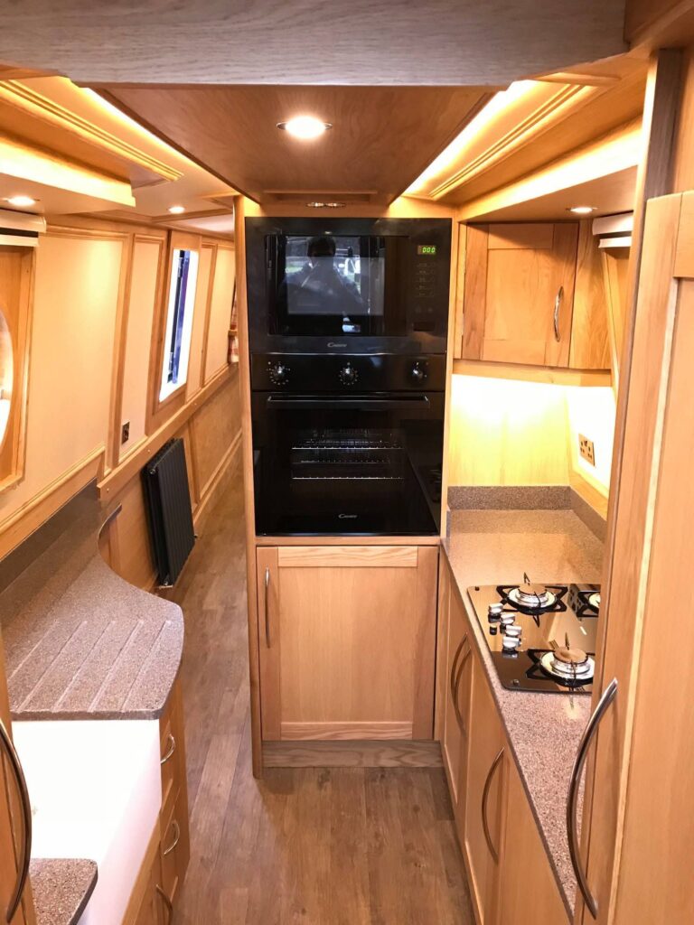 Narrowboat Galley Fit-Out and Storage by Midway Boats Group.
