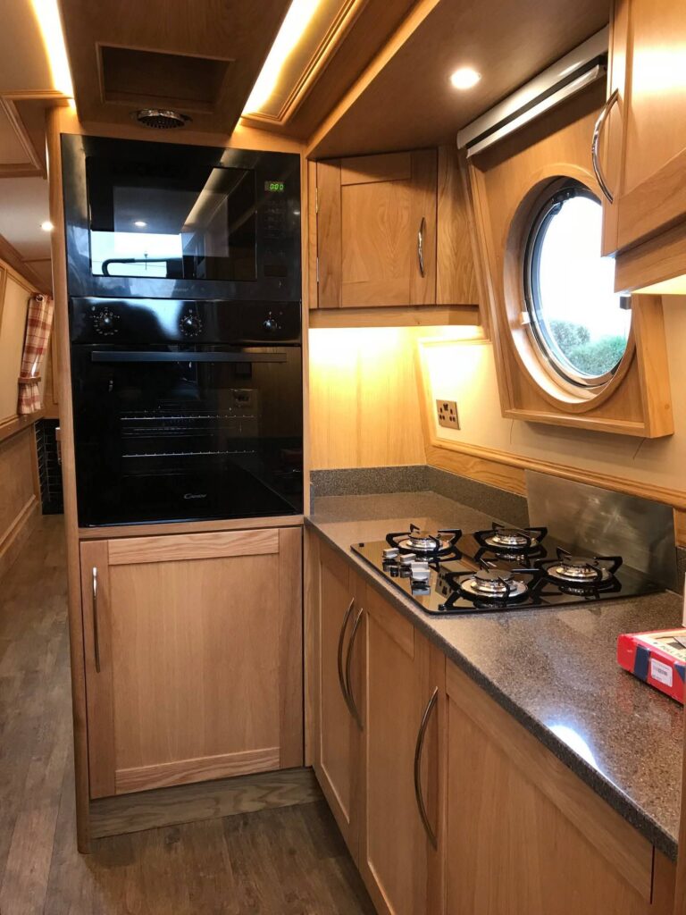 Narrowboat Galley Fit-Out and Storage by Midway Boats Group.